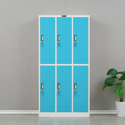 China Gym club. Cheap Swimming Pool 6 Door School Gym Staff High Security Steel Locker Changing Room Metal Locker for sale