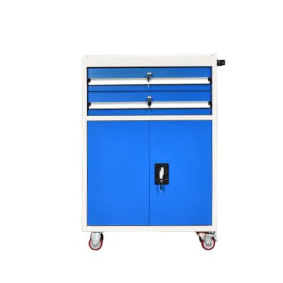 China Professional heavy duty facoty 2 drawer garage roll heavy duty blue tool cabinet with wheels for sale