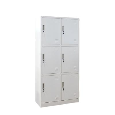 China (Size) good quality 6 door adjustable hot sale single steel wardrobe for sale