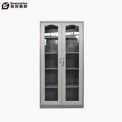 China Cheap Adjustable Hot Sale 2 Door Glass Metal Steel (Height) Filing Cabinet for sale