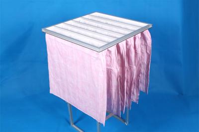 China High Efficiency F7 Pocket Air Filter Pink Dust Collector Filter Bags Without Clapboard for sale