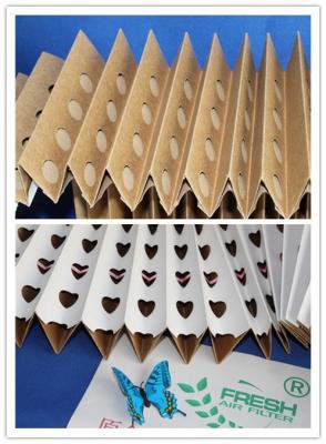 China Cardboard Spray Booth Pleated Air Filters Kraft Folding Filter Paper for sale