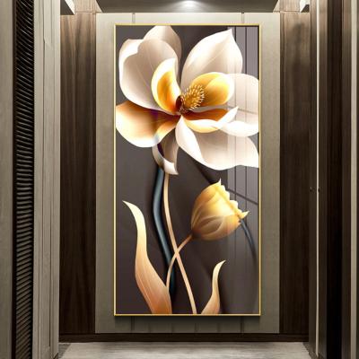 China Waterproof Modern Abstract Sun Style Porcelain Flower HD Wall Acrylic Glass Crystal Flower China for sale