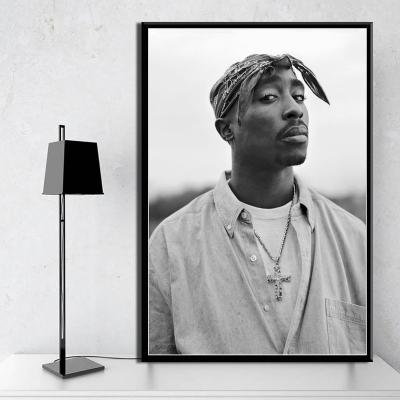 China Home Decor Music Hip Hop Rapper Outlaw 2PAC Rapper Waterproof Canvas Poster Wall Art Painting for sale