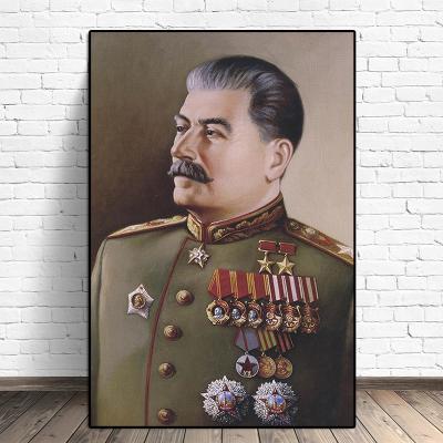 China Joseph Stalin Portrait HD Waterproof Wall Art Canvas Posters Prints Modern Artwork Painting For Homes for sale