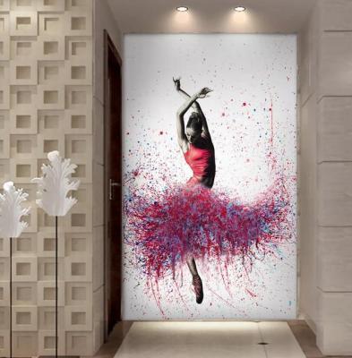 China Waterproof HD Printed Elegant Wall Art Large Canvas Painting Dancing Ballerina Oil Painting Abstract Ballet Girl for sale