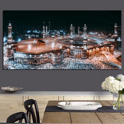 China Waterproof Islamic Mecca Islamic Muslim Mosque Wall Canvas Prints for sale