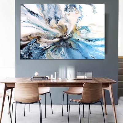 China Large Abstract Waterproof Colorful Ocean Poster Canvas Art Landscape Oil Painting Wall Pictures For Living Room Modern for sale