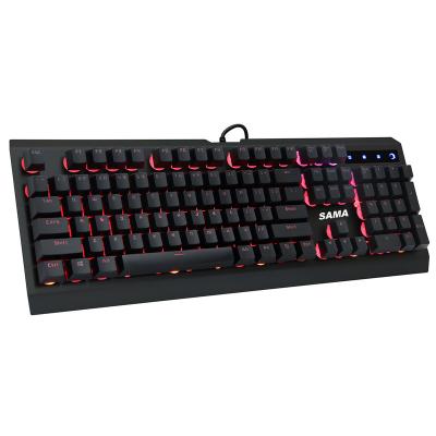 China Hottest Wholesale SAMA Anti-ghosting 104 Keys Multimedia Backlit Mechanical Feeling USB Wired Gaming Keyboards for sale