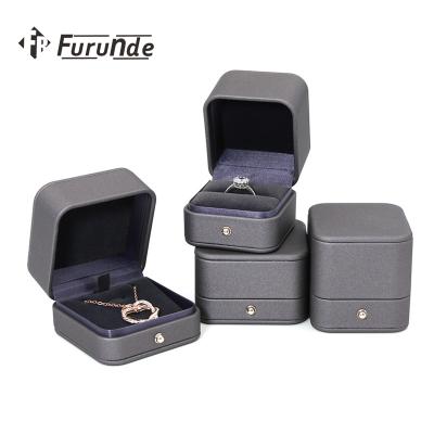 China Luxury Custom High Quality Handmade Logo Printed PU Jewelry Packaging Leather Box For Ring Pedant Bangle Bracelet Necklace for sale