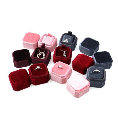 China Furunde Handmade Wholesale Custom Colored Velvet Jewelry Box Pink Bracelet Boxes Packaging Box With Custom Logo Velvet for sale