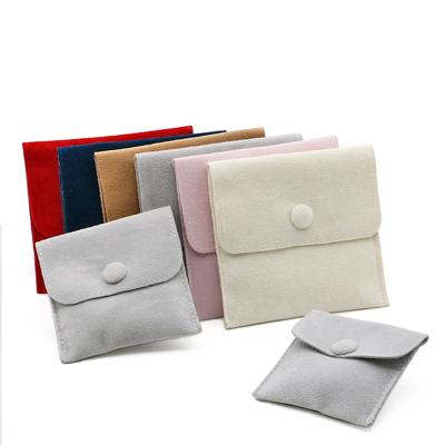 China Furunde handmade wholesale custom logo velvet drawstring bags wedding gift soft jewelry pouch for jewelry packaging for sale