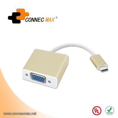 China Monitor 1080P Type C USB 3.1 Male to VGA Female Adapter for sale