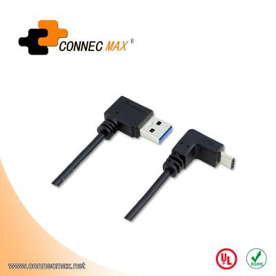 China Hard DISK/Mobile Phone/Computer/Laptop USB 3.1 90 Degree Angle Type-C to Type-A Male USB 3.0 Cable for sale