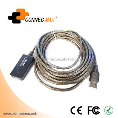 China Connect USB Remote Devices 16-Feet 5M USB 2.0 A Male To A Female Active Extension / Repeater Cable for sale