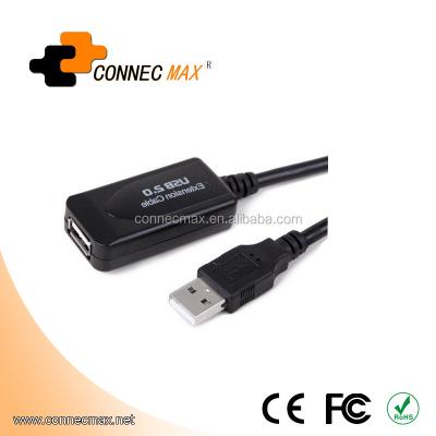 China Connect Remote USB 2.0 Male Female Cable 15m A-A Black Active USB Devices Extension for sale