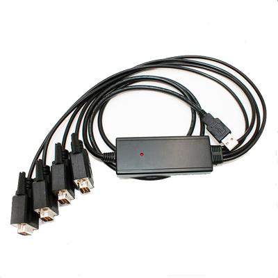 China RS-232 Serial Converter USB 4 to Port Serial RS232 DB9 Dummy Modem Converter Adapter Cable with FTDI Chipset for sale