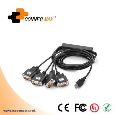 China usb to serial dongle usb to rs232 serial cable driver dongle adapter win 8 xp serial cable 4 port for sale