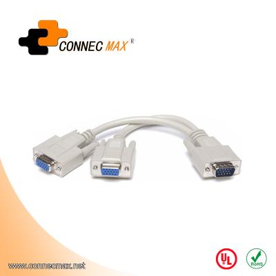 China COMPUTER VGA 2 in 1 Male to Female Cable Splitter Y Cable for sale