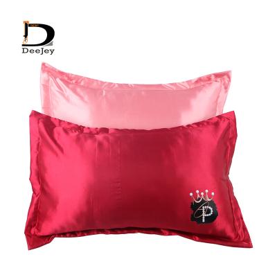 China Anti-Static Custom Soft Pillowcase Silky Satin With Decorative Logo Sublimation Luxury Pillowcase for sale