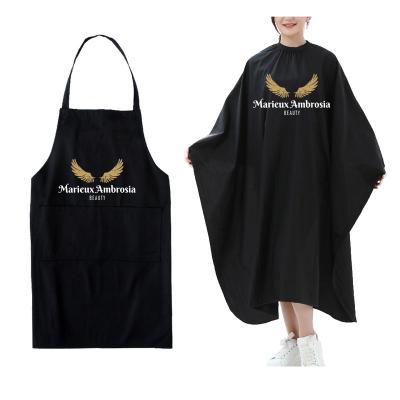 China High Quality Waterproof Customize Waterproof Hairdressing Cape And Apron Set For Barber Styling Salon Capes And Apron With Designs for sale