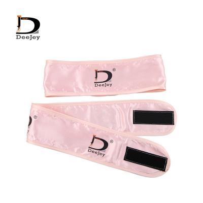 China Make Up Band Logo Satin Hair Band Shower Custom Made Adjustable Make Up Headbands Spa Heads Bands for sale