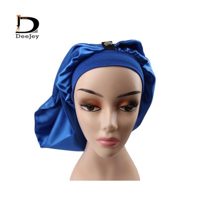 China Hot Selling Adjustable Extra Long Silk Striped Hair Cowl For Long Hair With Snap for sale