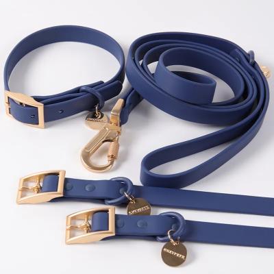 China PNB Logo Name Brand Coated Waterproof Dog Collars and Leashes Custom Wholesale Luxury Personalized Set PVC with Engraved Dog Tags for Pets for sale