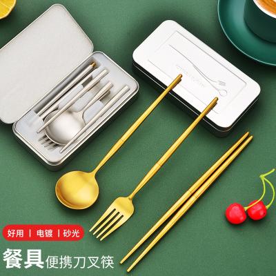 China 304 Viable Folding Portuguese Fork Knife And Spoon Chopsticks Stainless Steel Cutlery Set Portable Picnic Outdoor Student for sale