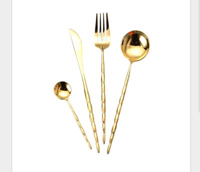 China Sustainable Luxury Stainless Steel SS304 Cutlery Set Gold Flatware Set Dinnerware Set For Wedding Party Gift for sale