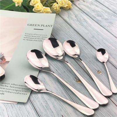 China Viable Highest Mirror Polishing 304 Stainless Steel Soup Spoon With Various Sizes From Big To Small for sale