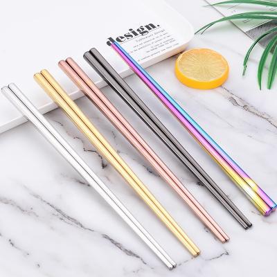 China High Sustainable Mirror Polishing Korean Custom Color 304 Stainless Steel Gold Plated Mirror Polished Chopsticks for sale