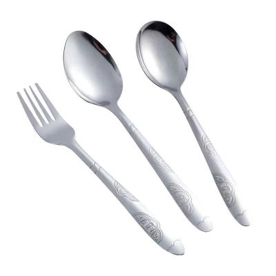 China Cheap Viable Butterfly Handle Stainless Steel Table Spoons With Sandblasting for sale