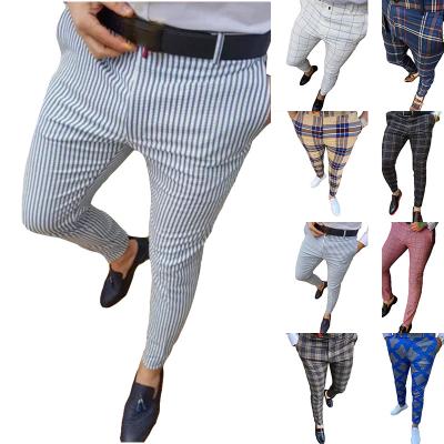 China High Quality Custom Anti-wrinkle Mens Cargo Pant 2022 Sportswear Zipper Stacked Pants Mens Plaid Pants Men for sale