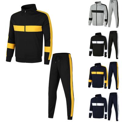 China Breathable Jogger Sets Mens 2022 Spring Custom Logo Long Sleeve Zipper Patchwork Men's Sportswear Tracksuit for sale