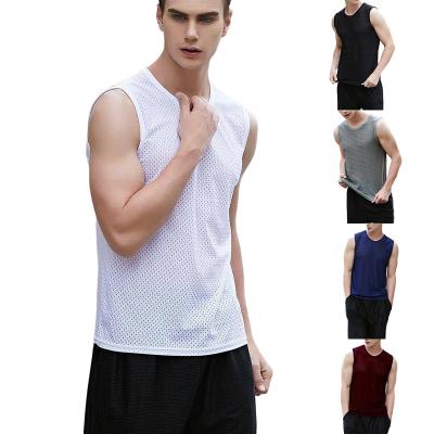 China QUICK DRY summer men's sports wear men's cutout tank top training sleeveless quick dry men's singlet tank top vest vest for sale