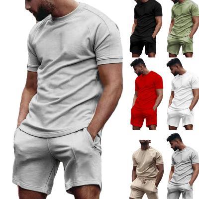 China QUICK DRY 2022 Men's Sets Summer Clothing 2022 Fashion Solid Logo Men's Custom Made T-shirt And Shorts Sets Mens Short Sets for sale