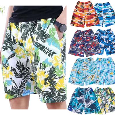 China 2022 Summer Casual Anti-Wrinkle Summer Pants Elastic Waist Polyester 5 Inch Beach Surf Swim Inseam Shorts For Men for sale