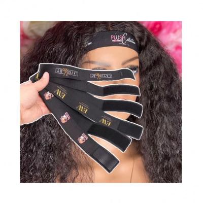 China Viable Hot Selling Custom Logo Printed Black Elastic Wig Hair Band Adjustable Melting Wig Band With Low Price for sale