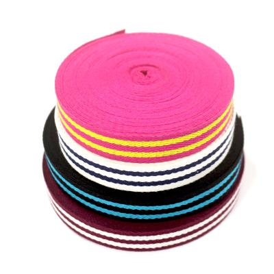 China Other China Manufacturer High Quality Custom Multicolor Jacquard Twill Cotton Webbing for sale