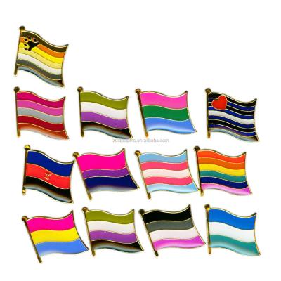 China Europe Gay Pride LGTB Lapel Pin Soft Enamel Rainbow Flag Lapel Pin Badge for sale