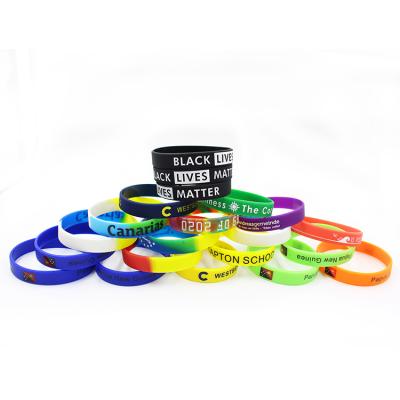 China Custom souvenir gift making printing enamel sports silicone bracelet for gift for sale