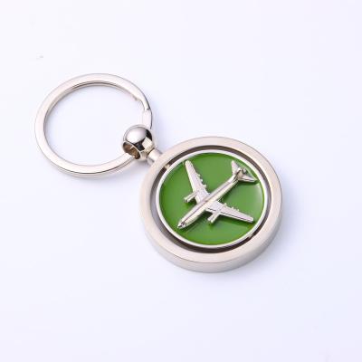 China Zinc Alloy Custom 3D Metal Engrave Metal Rotary Airplane Key Chain for sale