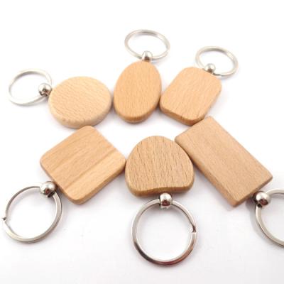 China Promotion Gift Custom Printing Blank Wooden Key Chain Wooden Keychain for sale