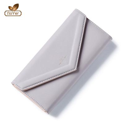 China Brand Korean Women's Fashion Style Black Wallets With Card Slots Envelope Female Clutch Wallets for sale