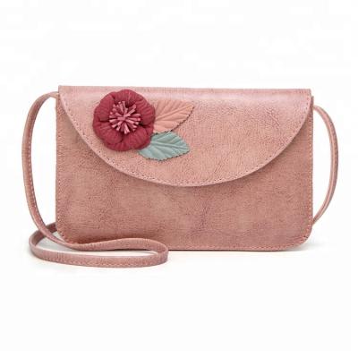 China 2018 newest high quality pictures ladies flower decoration pu leather bags women shoulder bags for sale