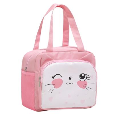 China Cute Animal Pink Lunch Bags Cat Dag Bear Lunch Bags For Lunch Tote Handbag Leak Proof Kids Girls Cooler Bag Small For School Bag for sale