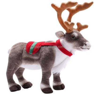 China Custom Made Children's Simulation Reindeer Doll Plush Toy Figurine Elk Christmas Decorations Eco-Friendly Family Gift for sale