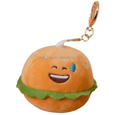 China Lovely Gift Kawaii Plush Small Pendant Soft Cute Plush Toy Doll Mini Hamburger Keychain Key Chains for sale