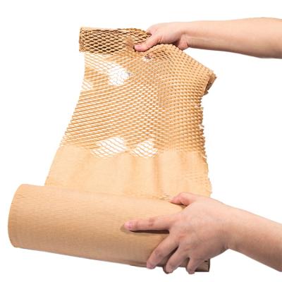 China New Biodegradable Brown Kraft Cardboard Honeycomb Mesh Packaging for sale